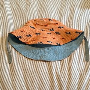 Kids Dinosaur Print Bucket Hat - Orange and Blue
